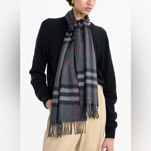 Burberry Black and Red Cashmere Scarf